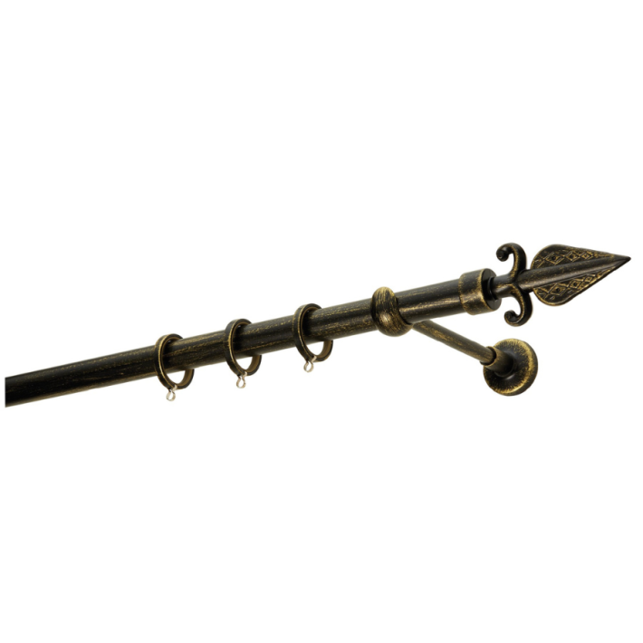 Μεταλλικό Κουρτινόξυλο R0447 Φ25mm Zogometal Μαύρο Πατίνα Χρυσό