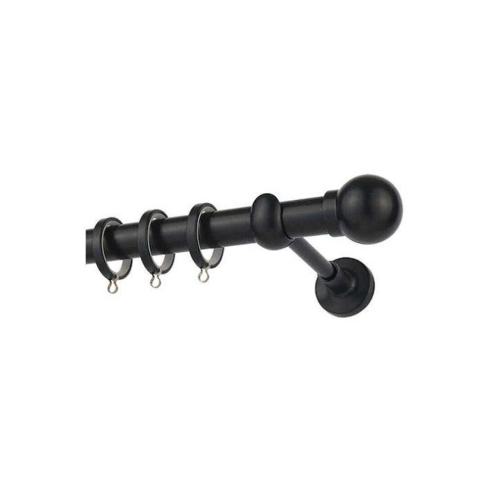 Κουρτινόξυλο Μαύρο Ματ 160cm Zogometal CP0058 Φ25