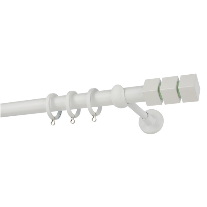 Μεταλλικό Κουρτινόξυλο CP0473 Φ25mm Zogometal Λευκό-Φυστικί