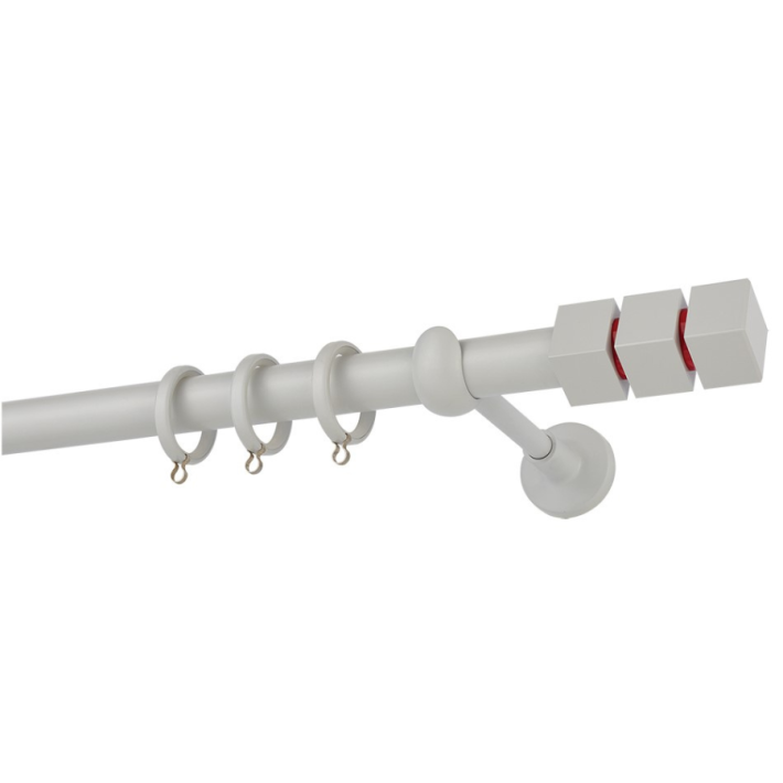 Μεταλλικό Κουρτινόξυλο CP0473 Φ25mm Zogometal Λευκό Πάγου - Κόκκινο