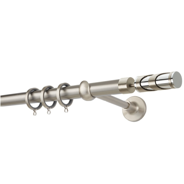 Μεταλλικό Κουρτινόξυλο PR4122 Φ25mm Zogometal Inox Lux/Nickel Mat