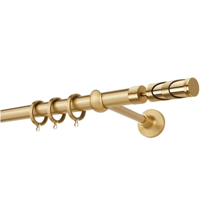 Μεταλλικό Κουρτινόξυλο PR4122 Φ25mm Zogometal Όρο Ματ/ Όρο Lux