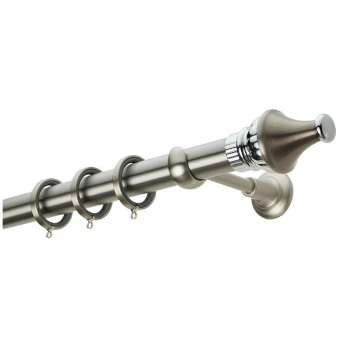 Μεταλλικό Κουρτινόξυλο CL0432 Φ35mm Zogometal Νίκελ Ματ/Χρώμιο