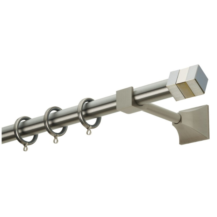 Μεταλλικό Κουρτινόξυλο PR0474 Φ25mm Zogometal Νίκελ Ματ/Χρώμιο