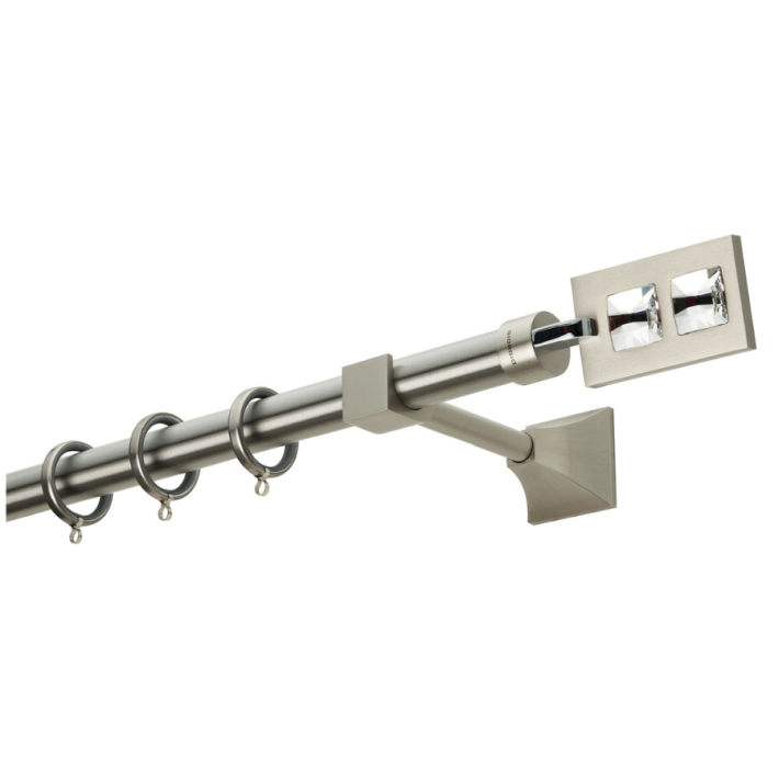 Μεταλλικό Κουρτινόξυλο PR4018 Φ25mm Zogometal Νίκελ Ματ/Χρώμιο