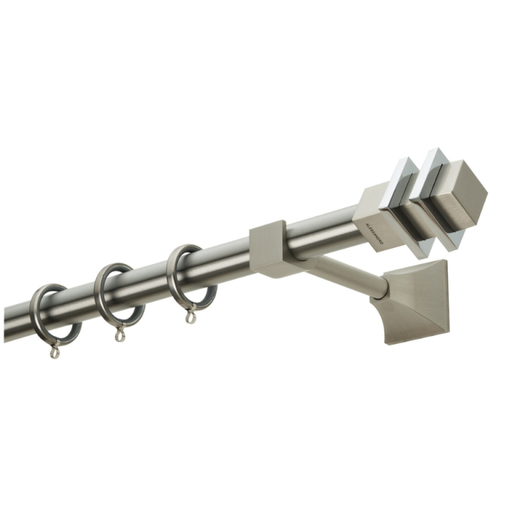 Μεταλλικό Κουρτινόξυλο PR4124 Φ25mm Zogometal Νίκελ Ματ/Χρώμιο