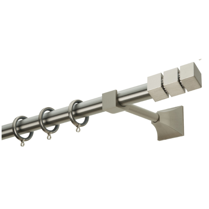 Μεταλλικό Κουρτινόξυλο PR4131 Φ25mm Zogometal Νίκελ Ματ/Χρώμιο