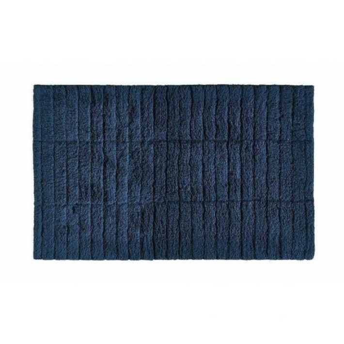 Zone Denmark Πατάκι Μπάνιου Βαμβακερό 80x50 - Tiles Dark Blue