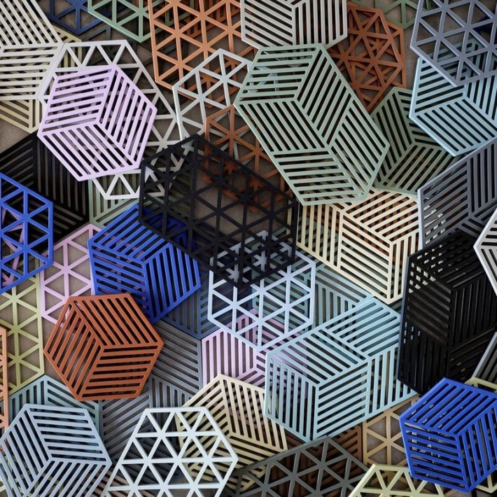 Zone Denmark Σουπλά Σιλικόνης για Ζεστά Σκεύη 16x14 εκ. - Hexagon Olive Green