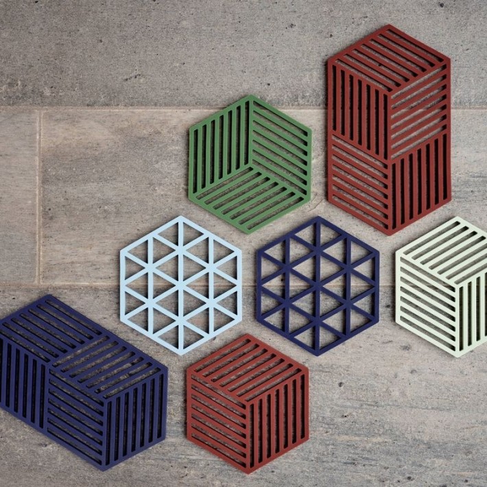 Zone Denmark Σουπλά Σιλικόνης για Ζεστά Σκεύη 16x14 εκ. - Hexagon Olive Green