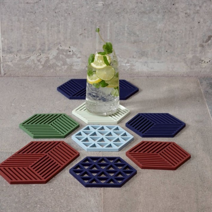 Zone Denmark Σουπλά Σιλικόνης για Ζεστά Σκεύη 16x14 εκ. - Hexagon Olive Green