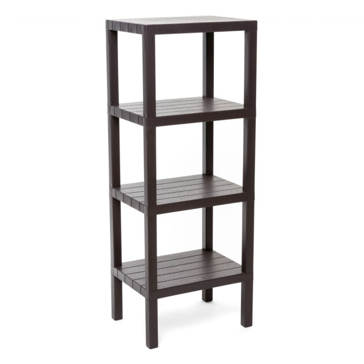 Lombok Ραφιέρα Πλαστική με 4 Ραφια 38x29x100 εκ. Dimitracas 06747.001 Καφέ