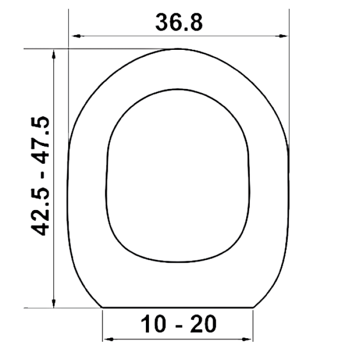 Elvit 0046 Universal Κλασσικό Καπάκι Λεκάνης 42,5-47,5x36.8εκ Λευκό