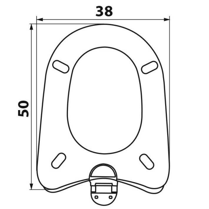 Elvit 0226 Καπάκι Λεκάνης Ideal Standard Diagonal 50x38εκ., Λευκό