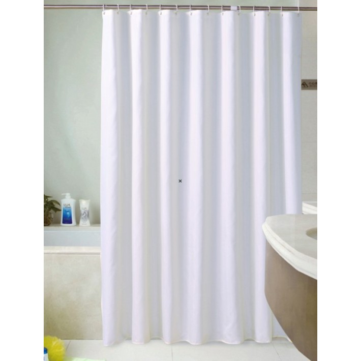 Frans Interior Design K1-24 Κουρτίνα Μπάνιου Υφασμάτινη 240x200 εκ., Λευκή