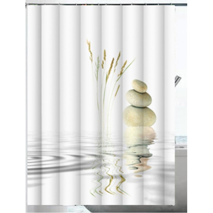 impoFrans Interior Design K12-20 Κουρτίνα Μπάνιου Υφασμάτινη 180x200 εκ., Zen