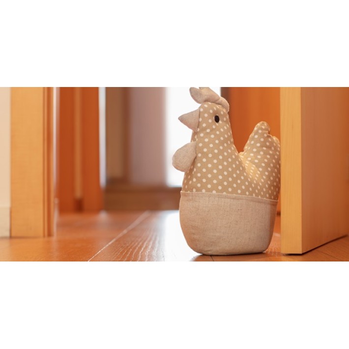 Inofix 3177-2 Υφασμάτινο Στοπ Πόρτας Κότα 30x28x10εκ., Καφέ Μπεζ