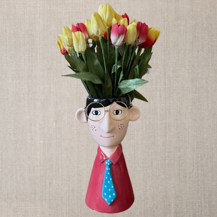 JK Home Decoration Κασπώ Professor's Head Κεραμικό 25x12εκ.