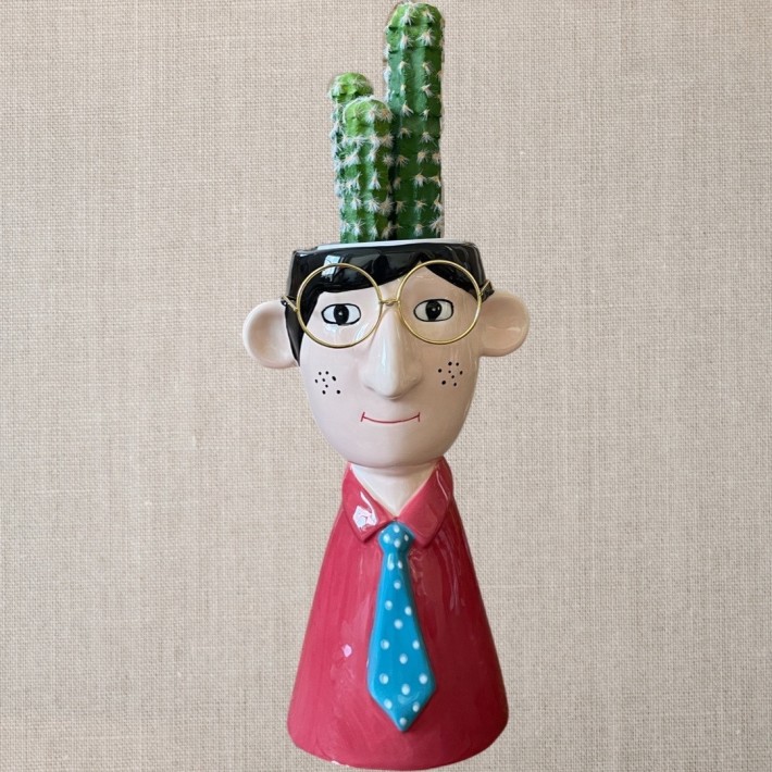 JK Home Decoration Κασπώ Professor's Head Κεραμικό 25x12εκ.