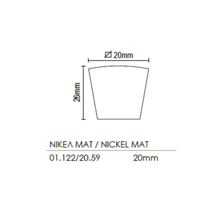 Πομολάκι 01.122 Viometale Νίκελ Ματ 26x20mm       