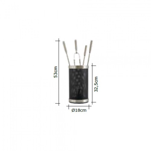 Zogometal 1150-K16 S/4 Εργαλεία σε Κουβά Ματ Νίκελ-Μαύρο