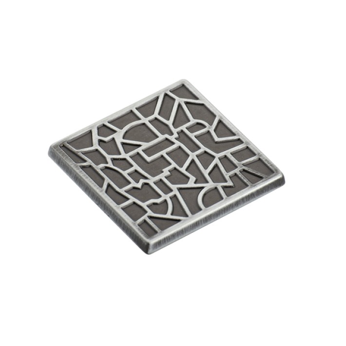Roline 669 Πόμολο Επίπλου από Ζάμακ Old Silver 36x36mm