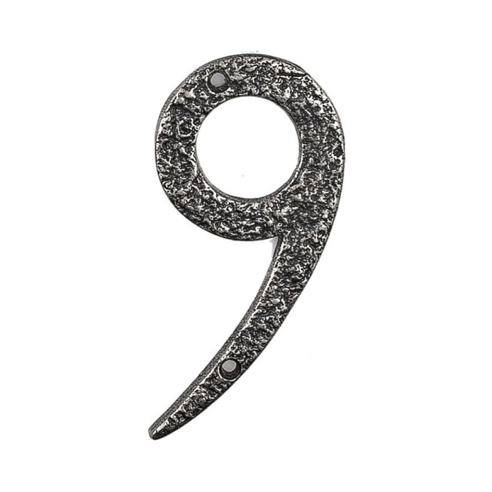 Roline 461 Πινακίδα με Αριθμό 9 από Αλουμίνιο Old Silver 100mm