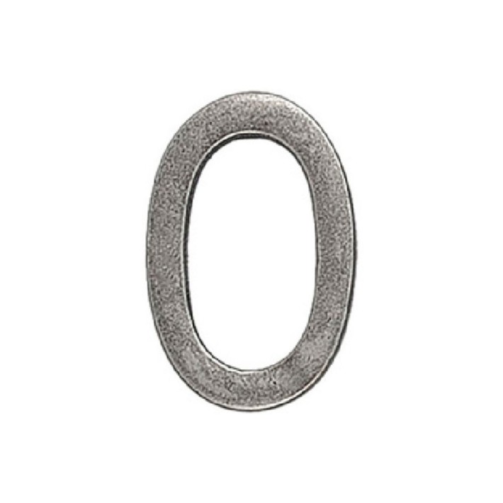 Roline 460 Πινακίδα με Αριθμό 0 από Ορείχαλκο Old Silver 55mm