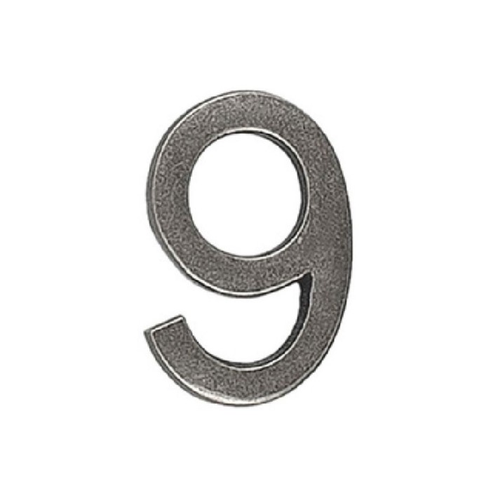Roline 460 Πινακίδα με Αριθμό 9 από Ορείχαλκο Old Silver 55mm