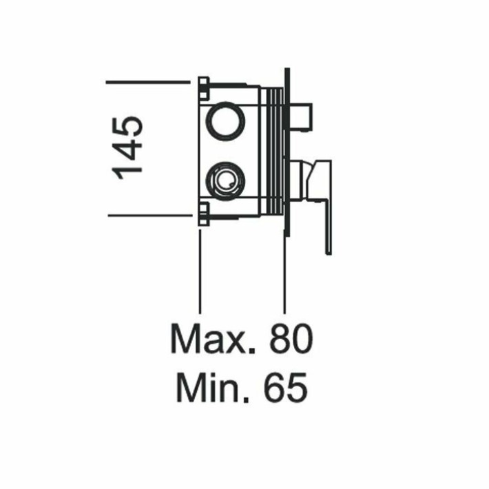 Imex GSM02V/NG Μίκτης Μπαταρίας Εντοιχισμού Μπανιέρας 2 Εξόδων Μαύρο Ματ